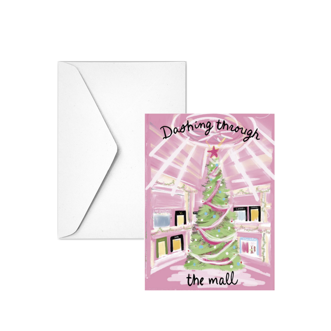 DASHING THROUGH THE MALL  - Note Card