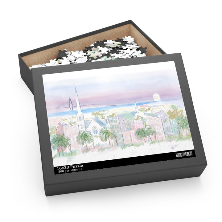 PURPLE CHARLESTON SKYLINE - Puzzle (120, 252, 500-Piece)