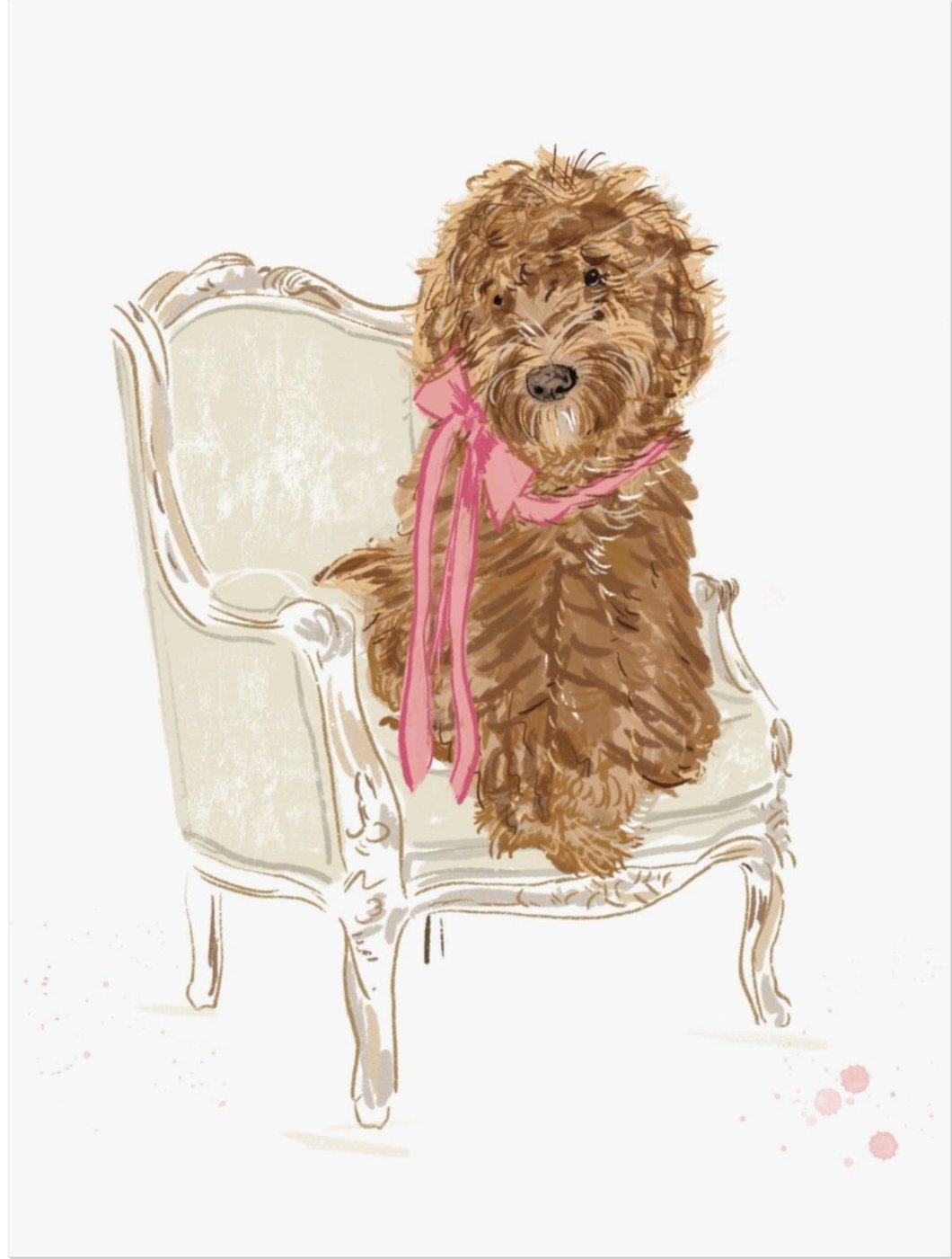 SIT PRETTY DOODLE PINK - Art Print