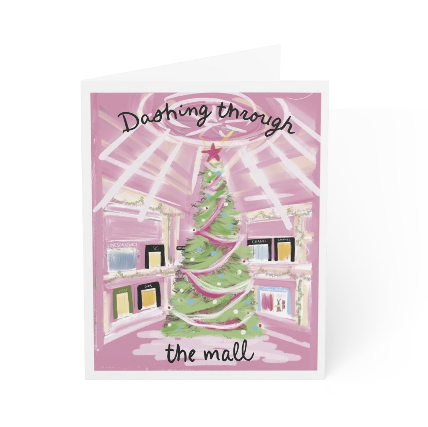 DASHING THROUGH THE MALL  - Note Card