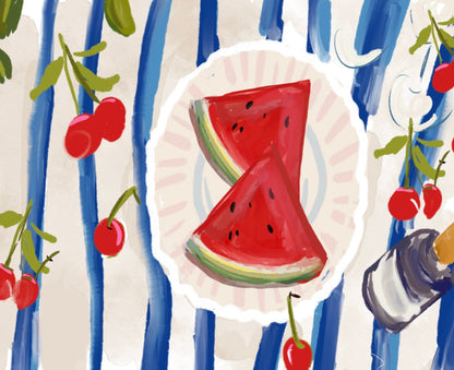 CHERRIES & WATERMELON-Art Print