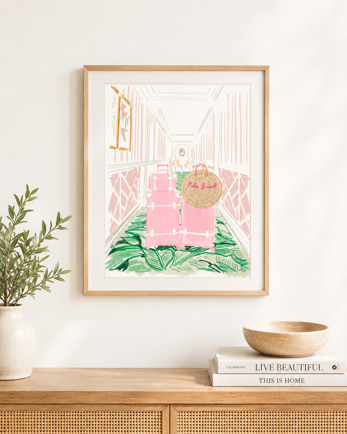 PALM BEACH SUITCASE - Art Print