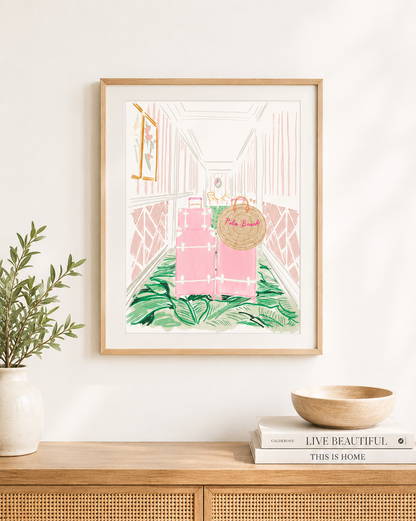 PALM BEACH SUITCASE - Art Print
