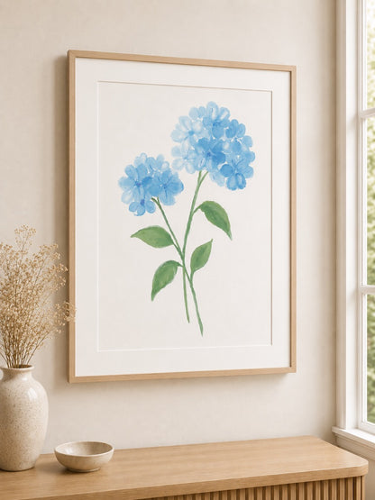 BLUE HYDRANGEAS - Art Print