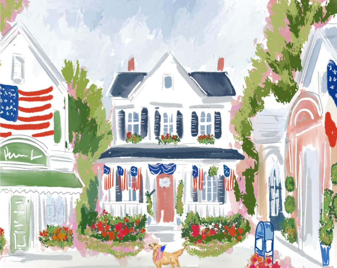 FOURTH OF JULY TOWN-Art Print