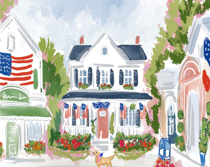 FOURTH OF JULY TOWN-Art Print