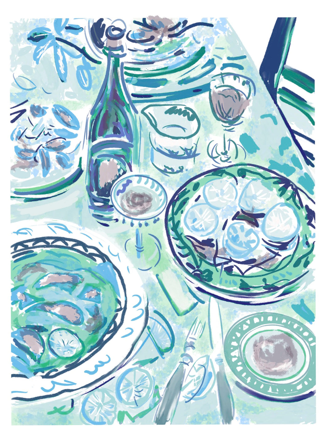 BLUE HOUR TABLE - Art Print