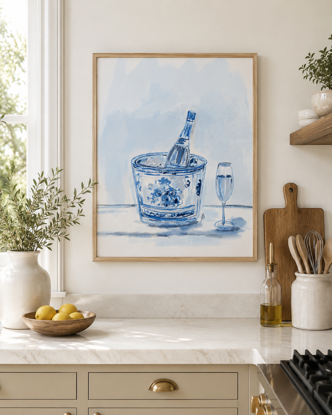 COBALT CHILLED WINE- Art Print