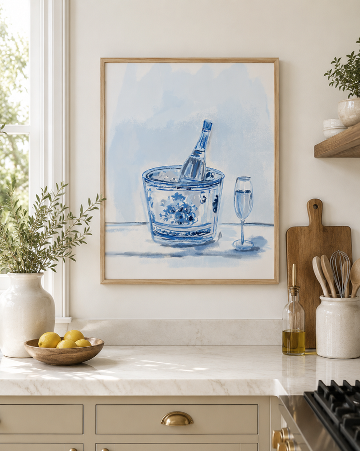 COBALT CHILLED WINE- Art Print