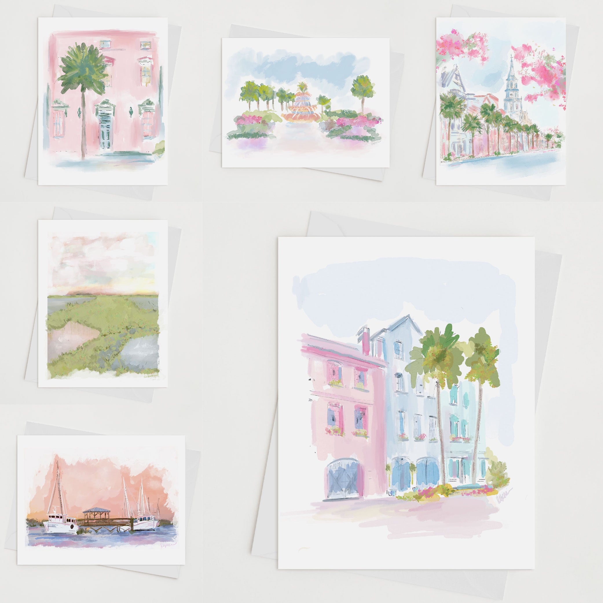 COASTAL CHARLESTON (SET OF 6) - Note Card