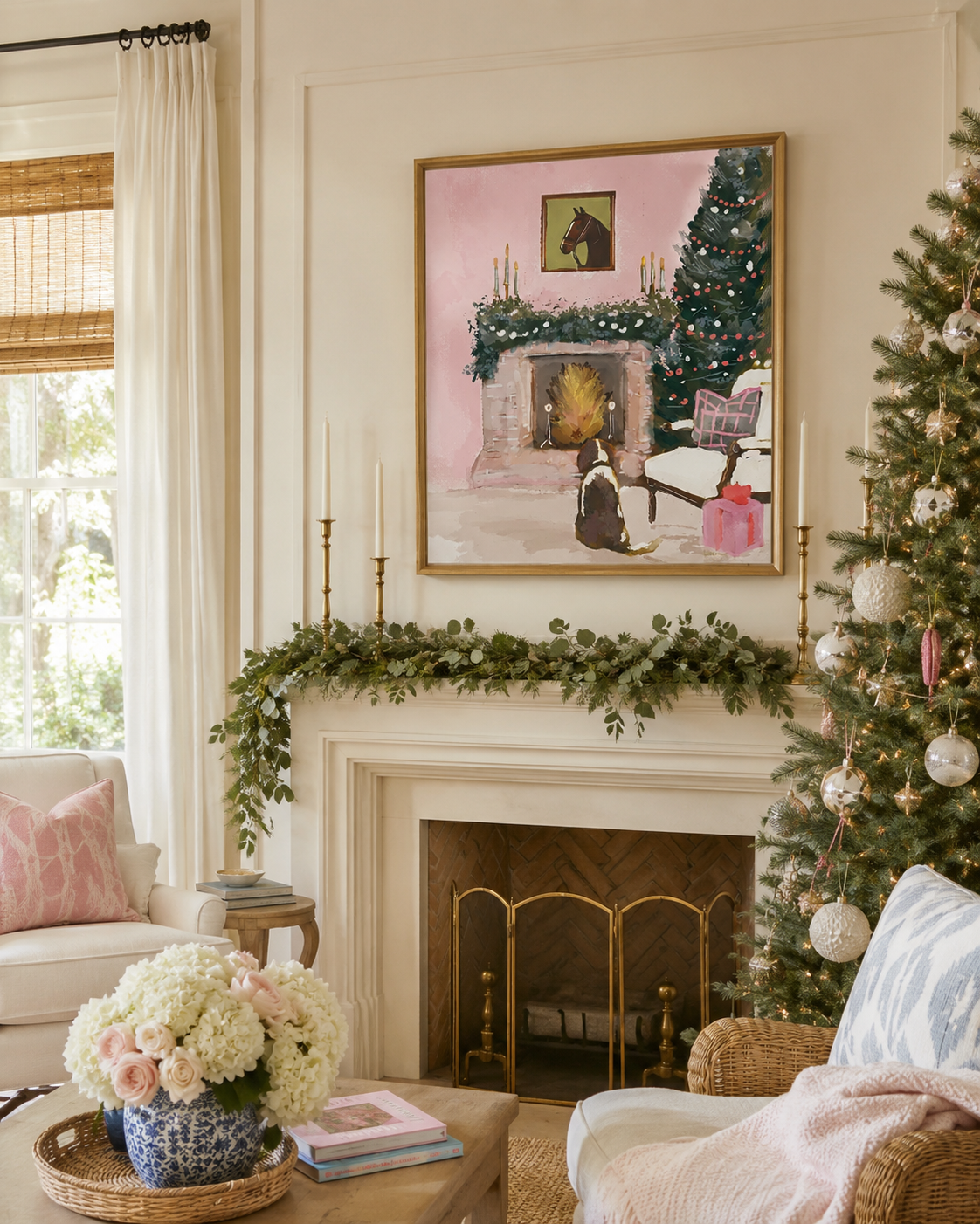 CHRISTMAS FIREPLACE - Art Print