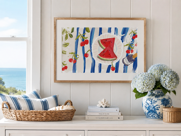 CHERRIES & WATERMELON-Art Print