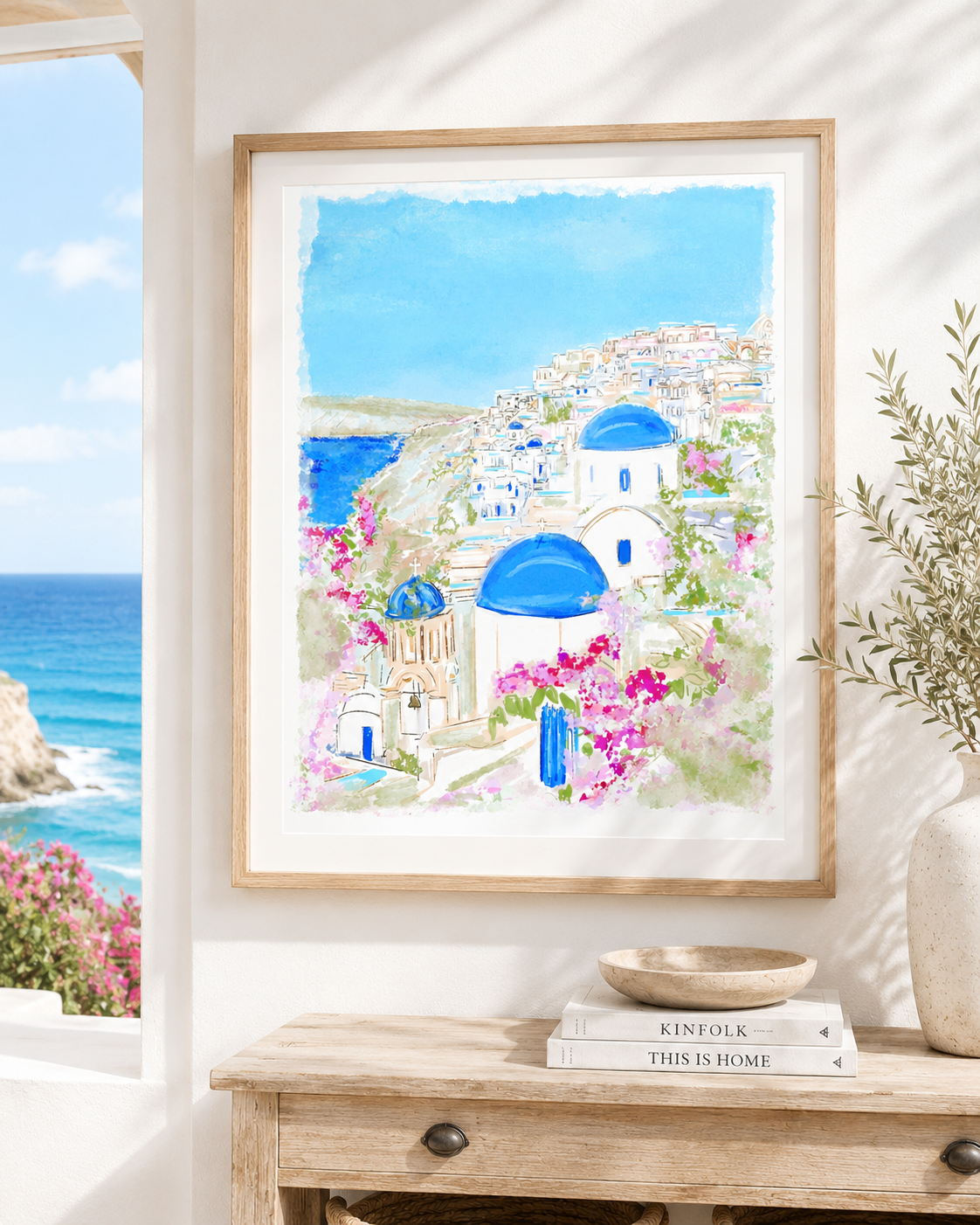 SANTORINI BLUES - Art Print
