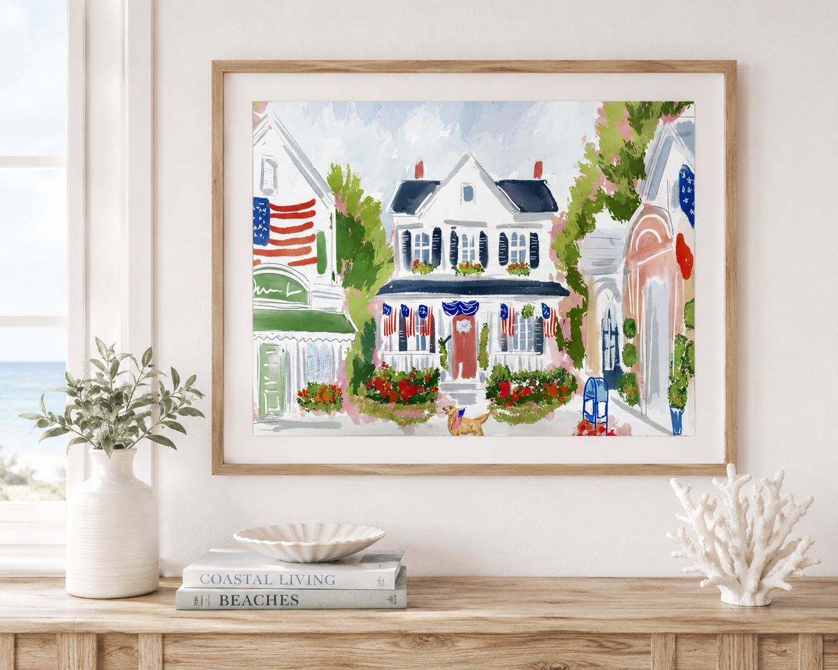 FOURTH OF JULY TOWN-Art Print