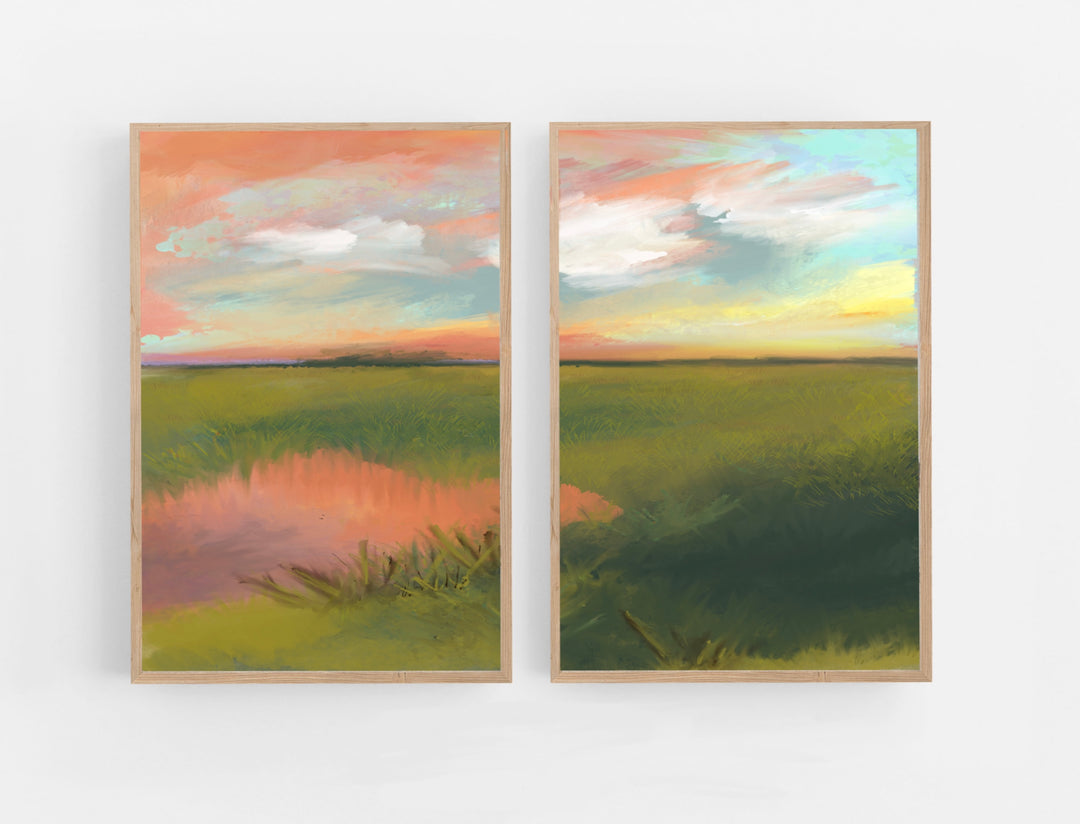 Shem Creek Sunset (Set of 2) - Art Prints