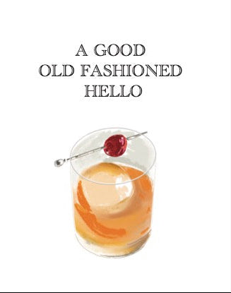 OLD FASHIONED HELLO - Note Card