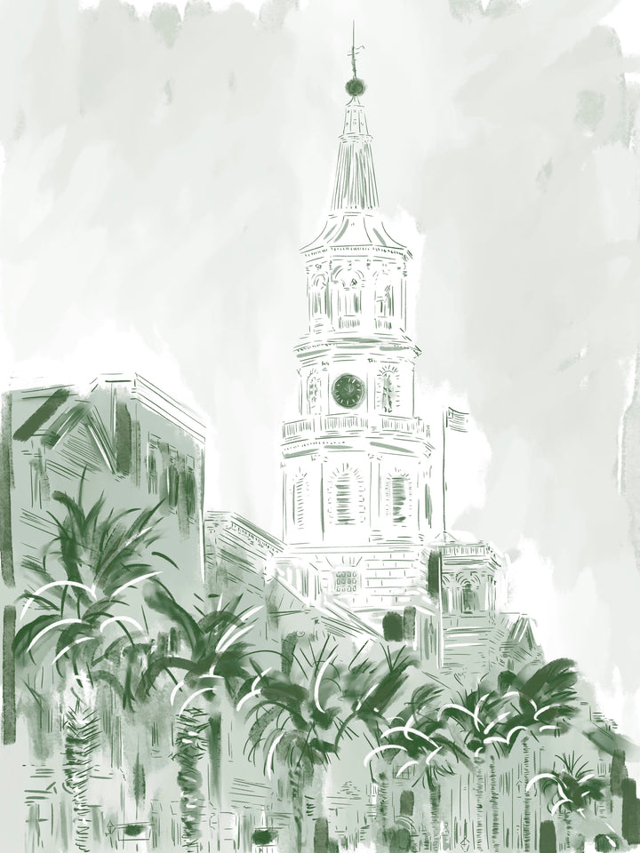 GREEN IN CHARLESTON - Art Print