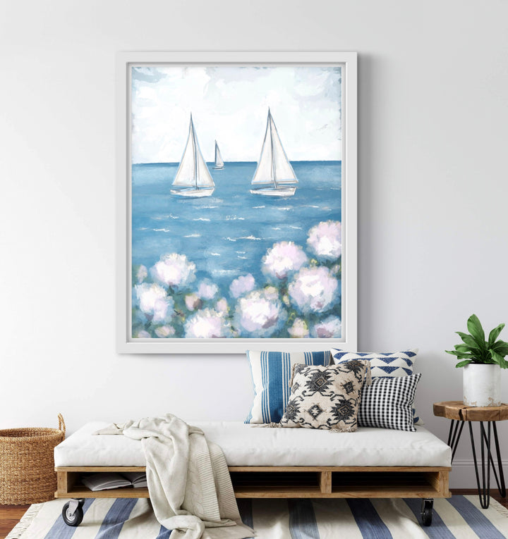 WHITE SAILBOAT - Art Print