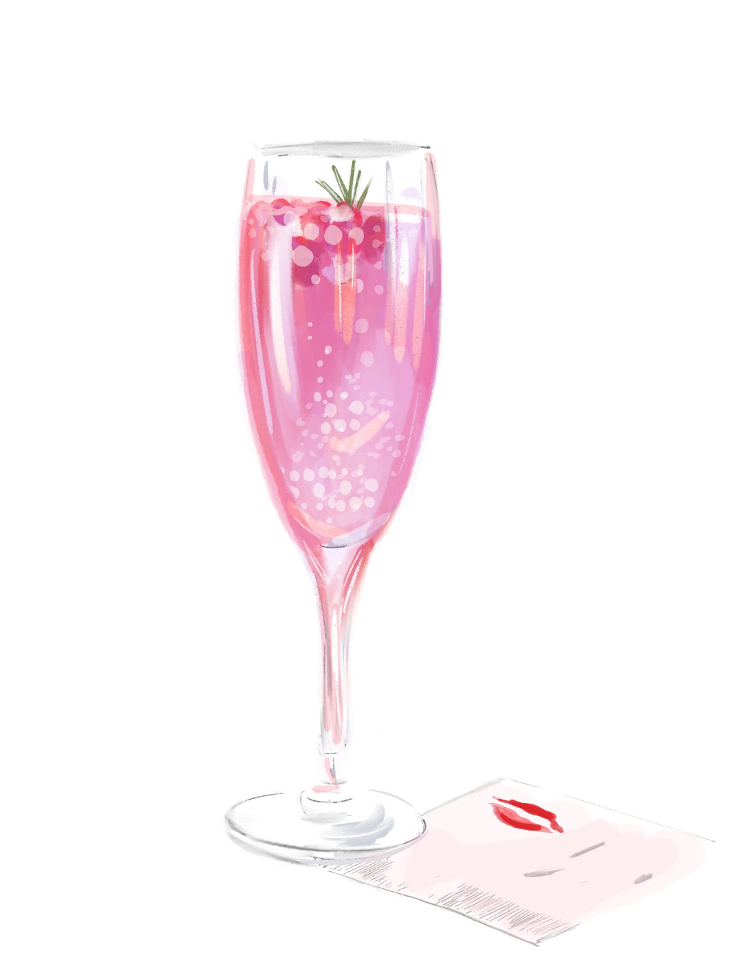 CHAMPAGNE LIPS - Art Print