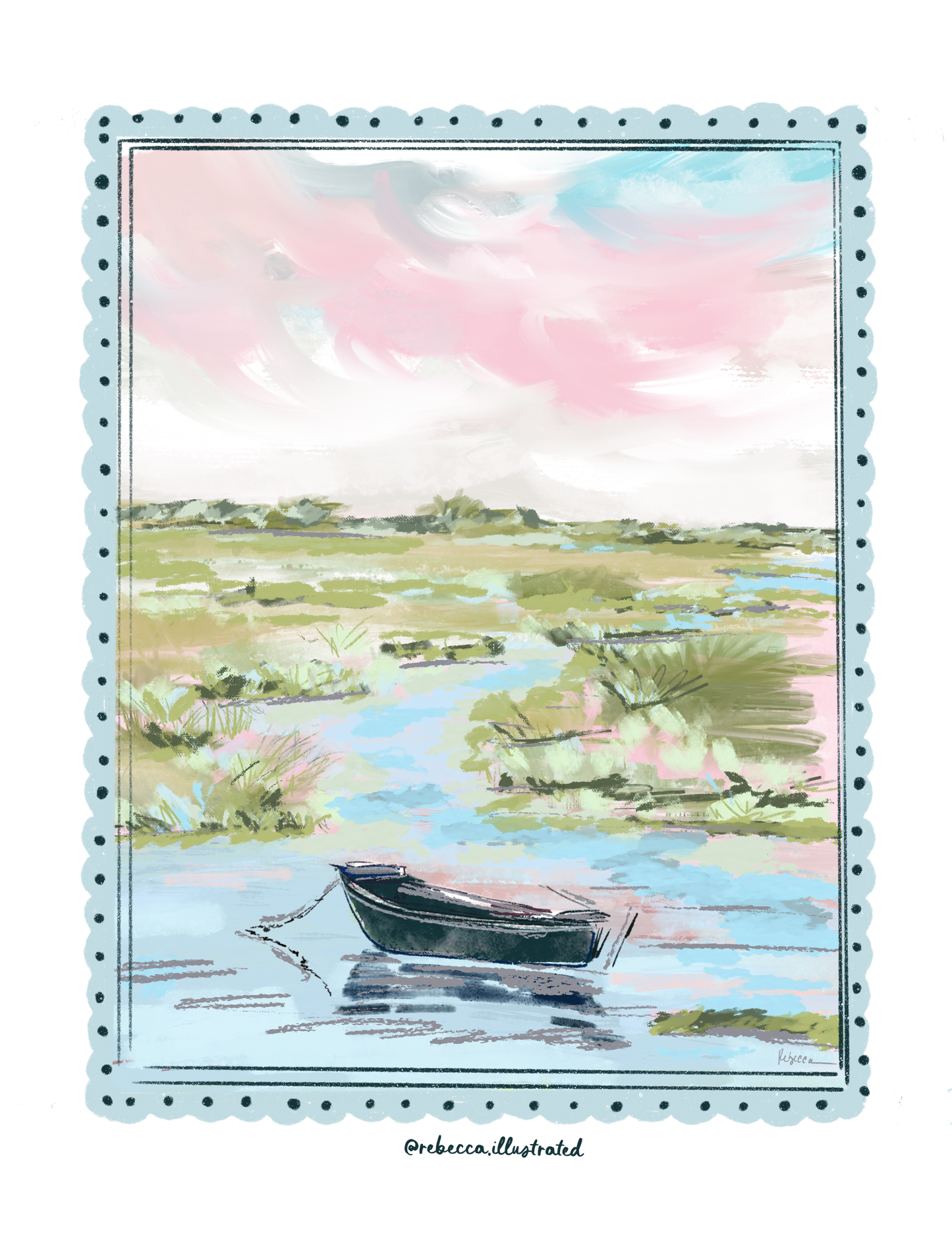 MARSH BOAT - Note Card
