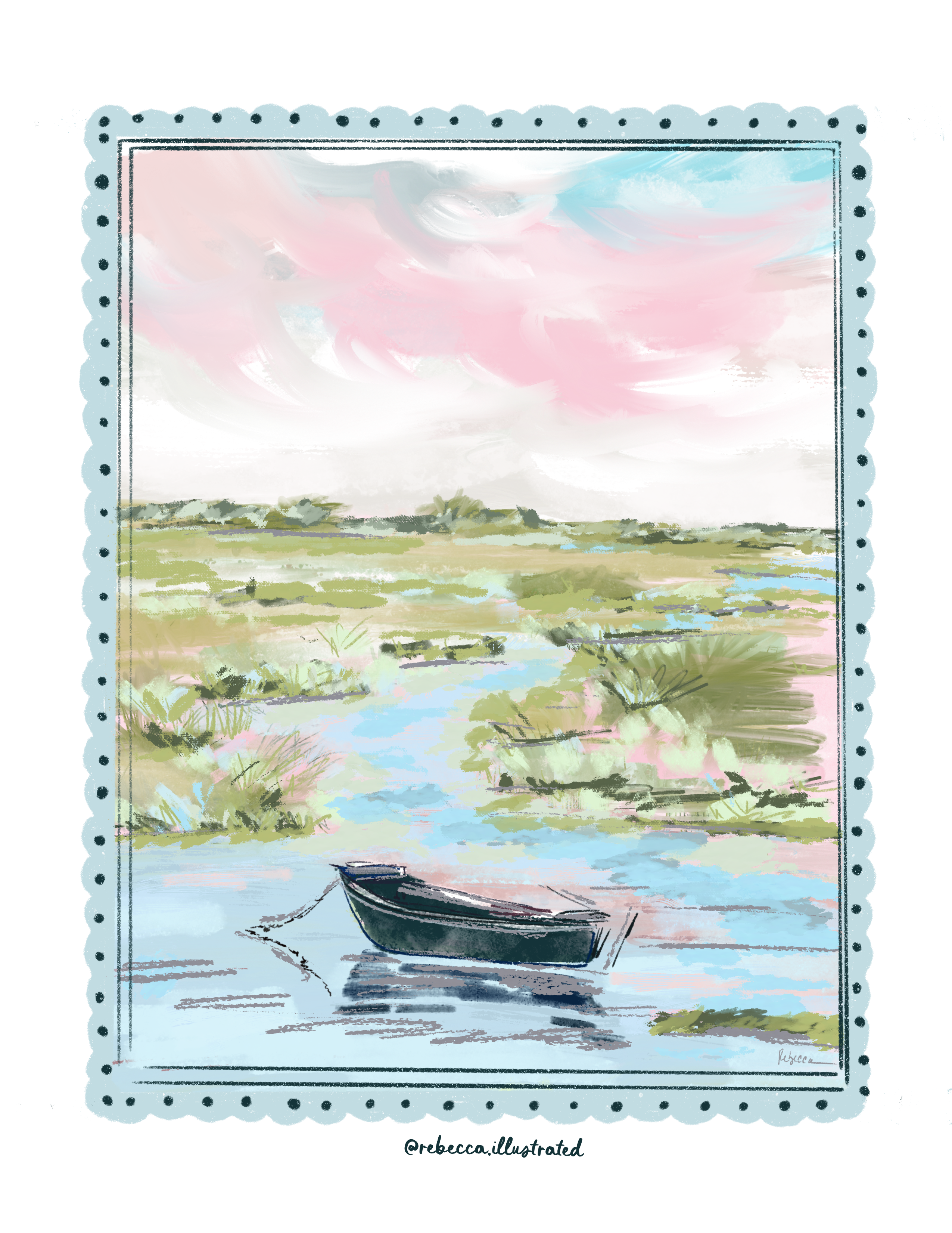 MARSH BOAT - Note Card