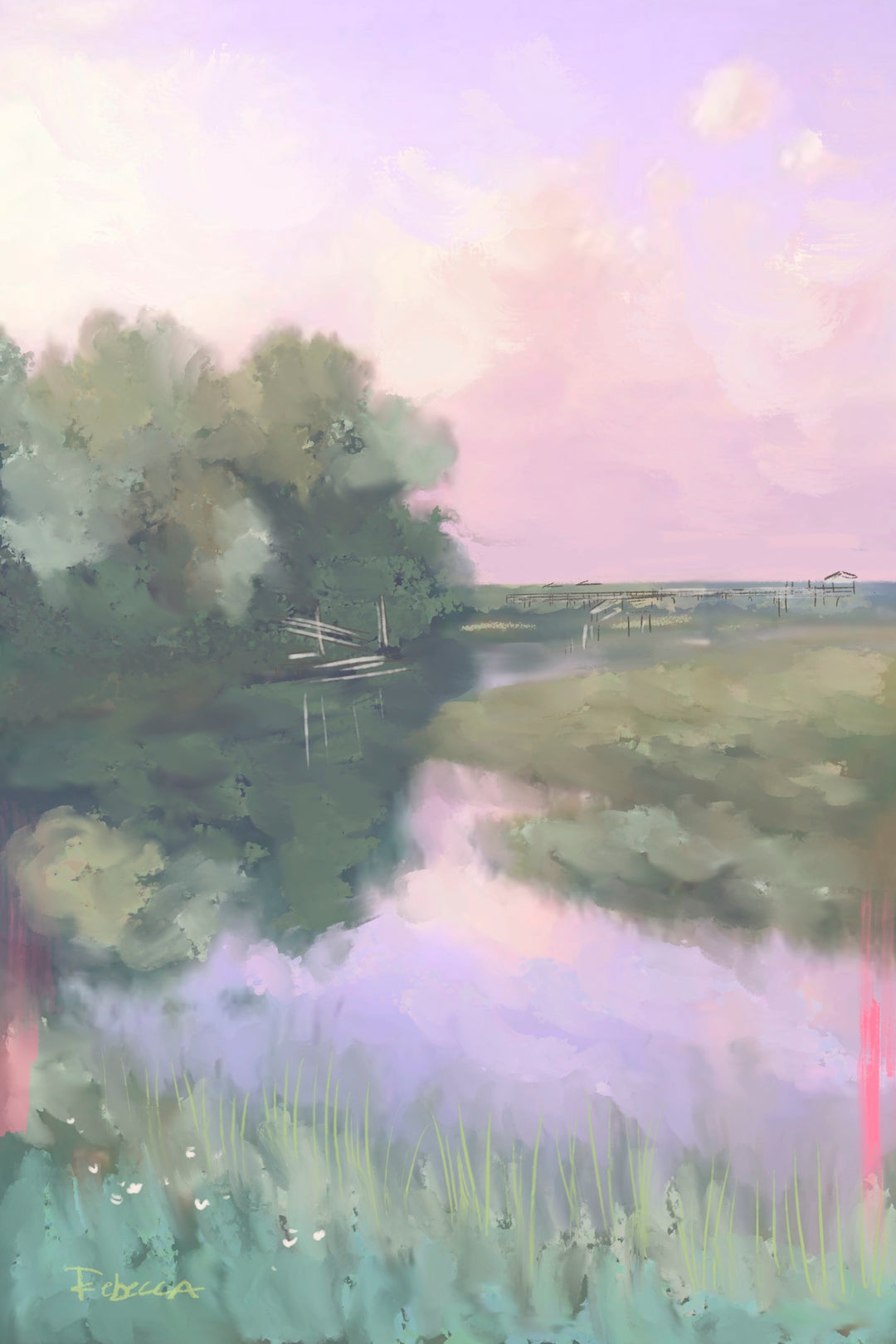 PASTEL MARSH WALK - Art Print