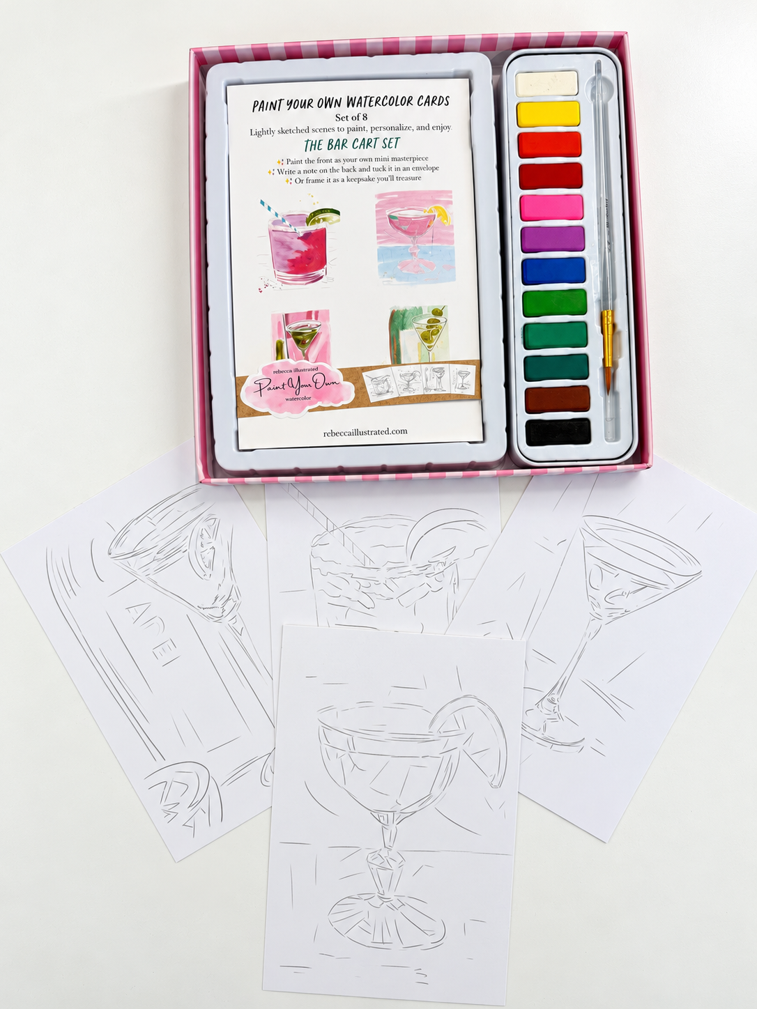 PAINT YOUR OWN: Watercolor Kit-  Bar Cart