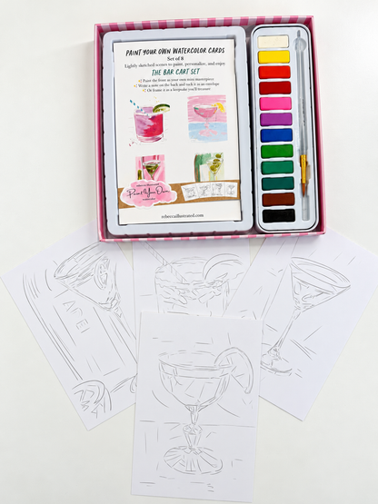 PAINT YOUR OWN: Watercolor Kit-  Bar Cart