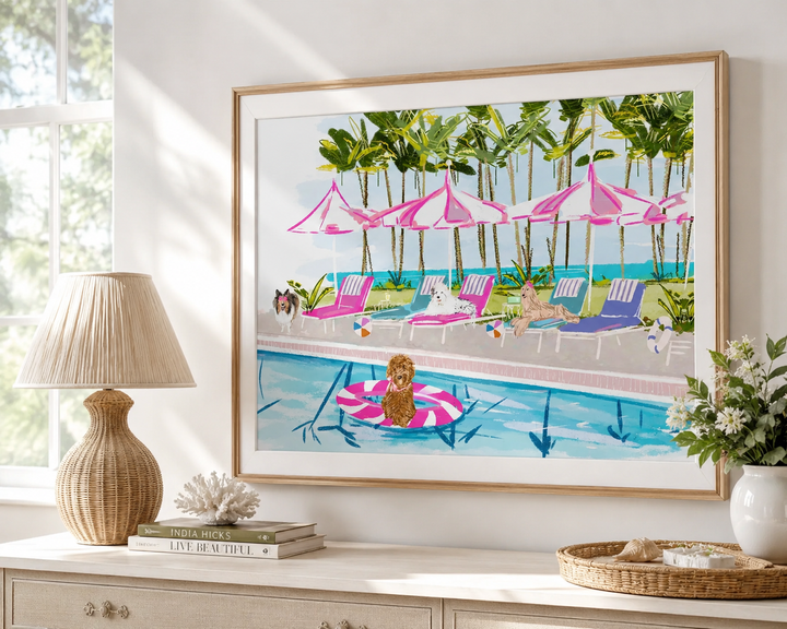 POOL PAWTY - Art Print
