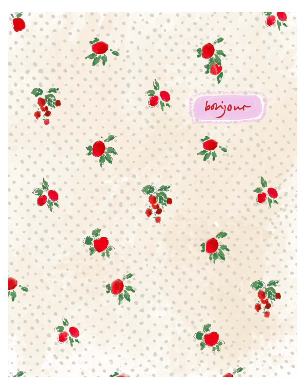 BONJOUR ROSES - Note Card