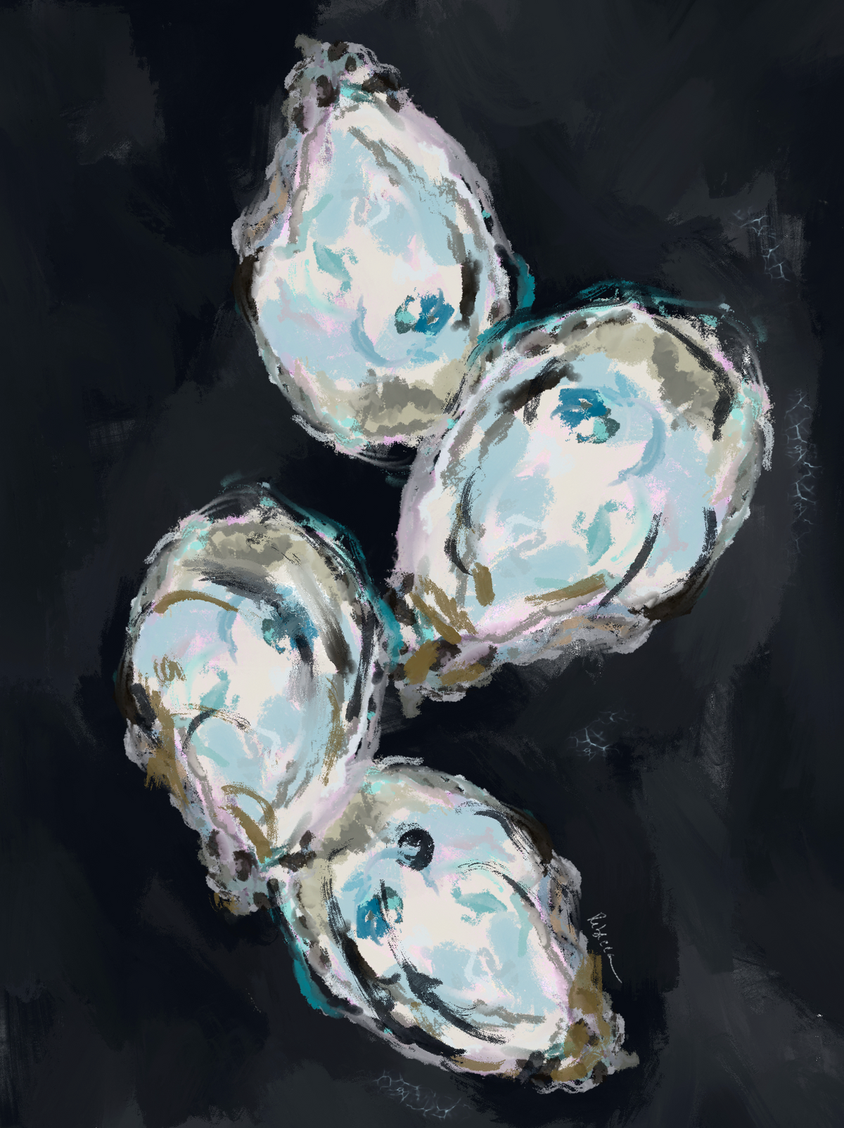 BLACK OYSTERS- Art Print