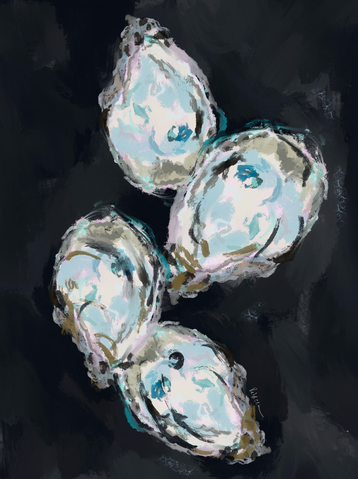 BLACK OYSTERS- Art Print