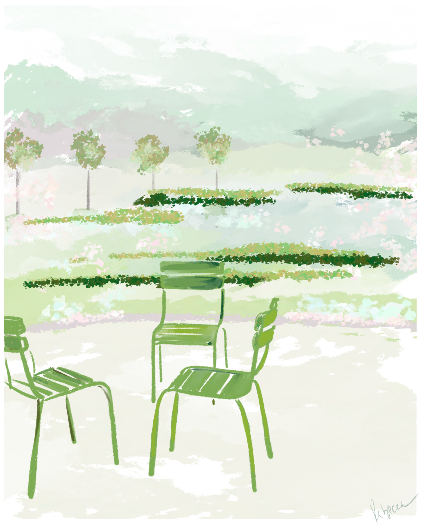 PARISIAN PARK CHAIRS-ART PRINT