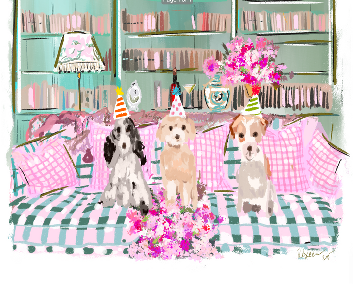 COUCH PAWTY-ART PRINT