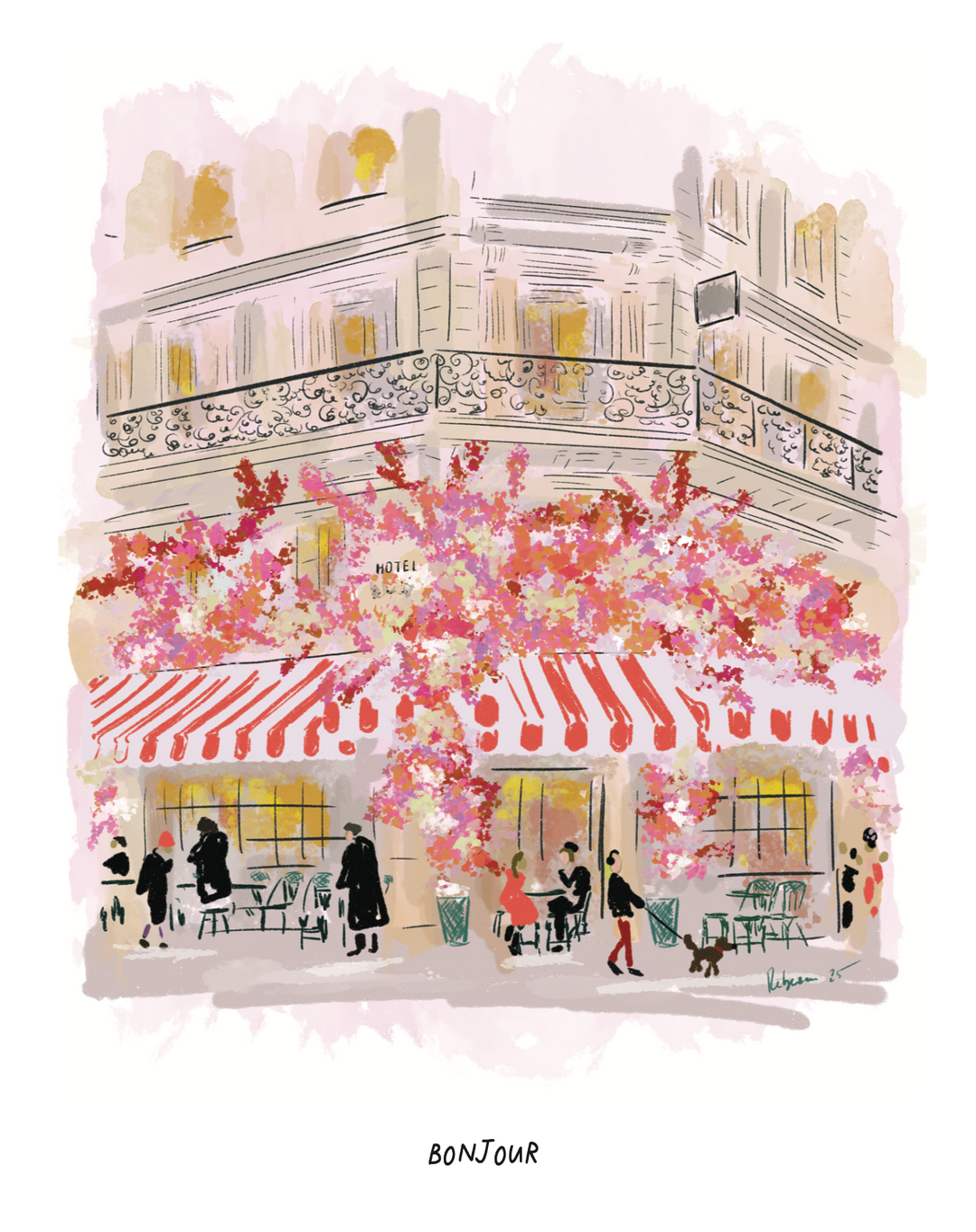 BONJOUR! CAFE-NOTECARD