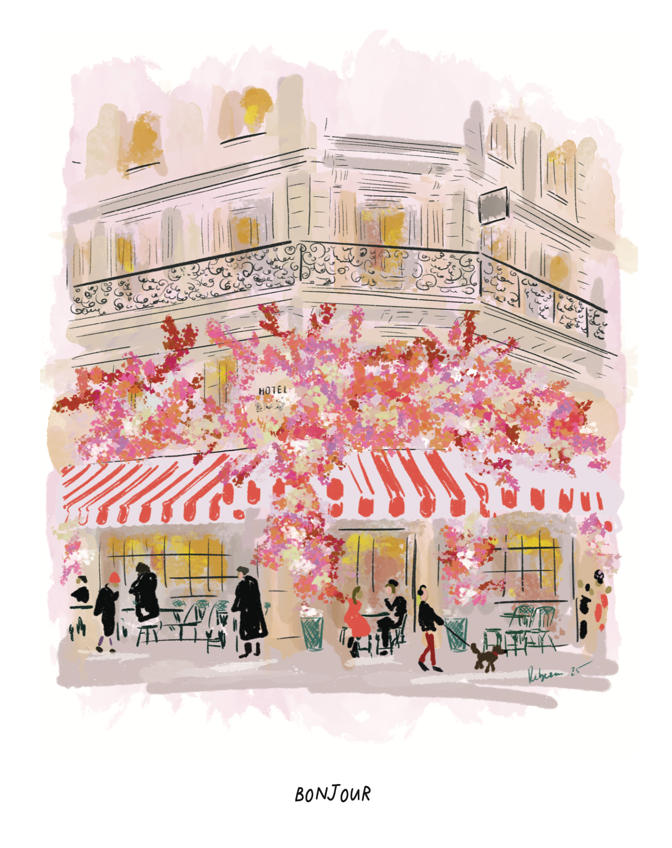 BONJOUR! CAFE-NOTECARD