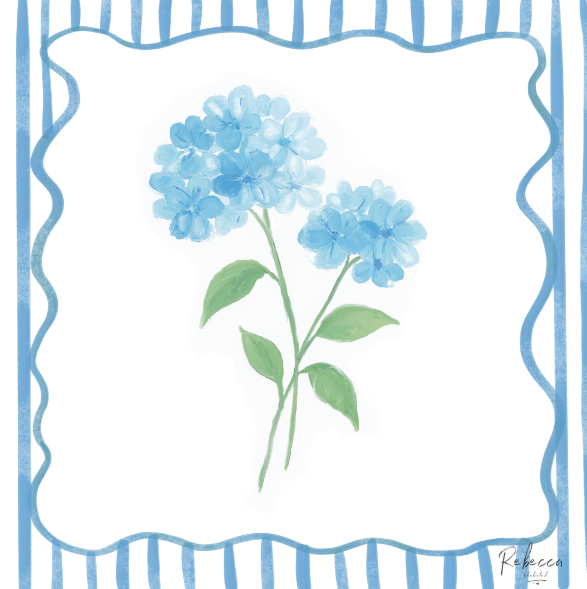 BLUE HYDRANGEAS-MAHJONG MAT