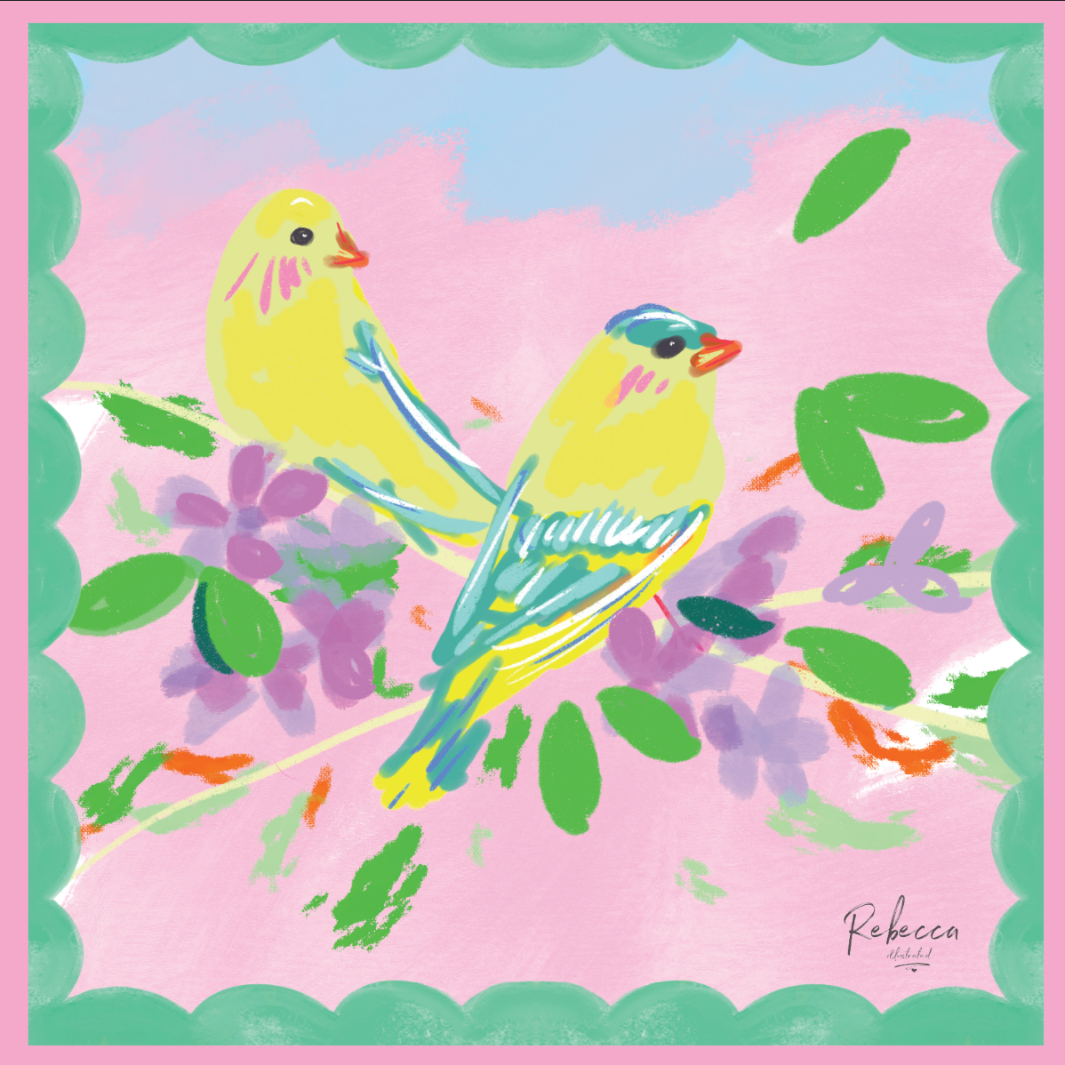 CANARIES-MAHJONG MAT