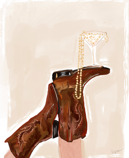 MARTINI BOOTS Art Print