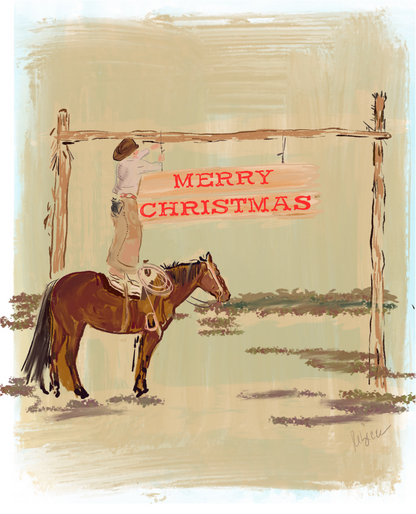 WESTERN CHRISTMAS Art Print
