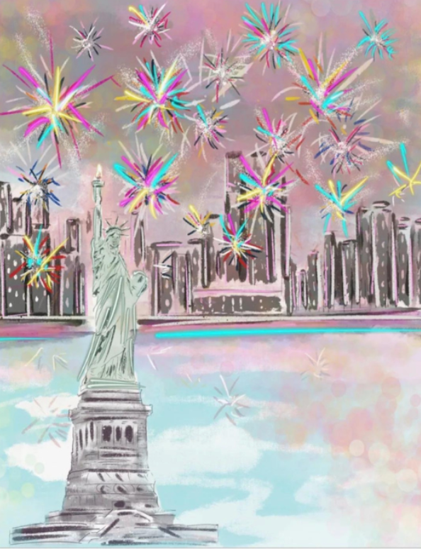 BIG APPLE FIREWORKS - Note Card
