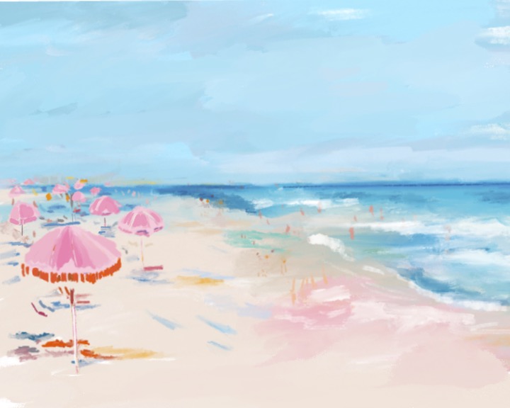 UMBRELLA SHORE - Art Print