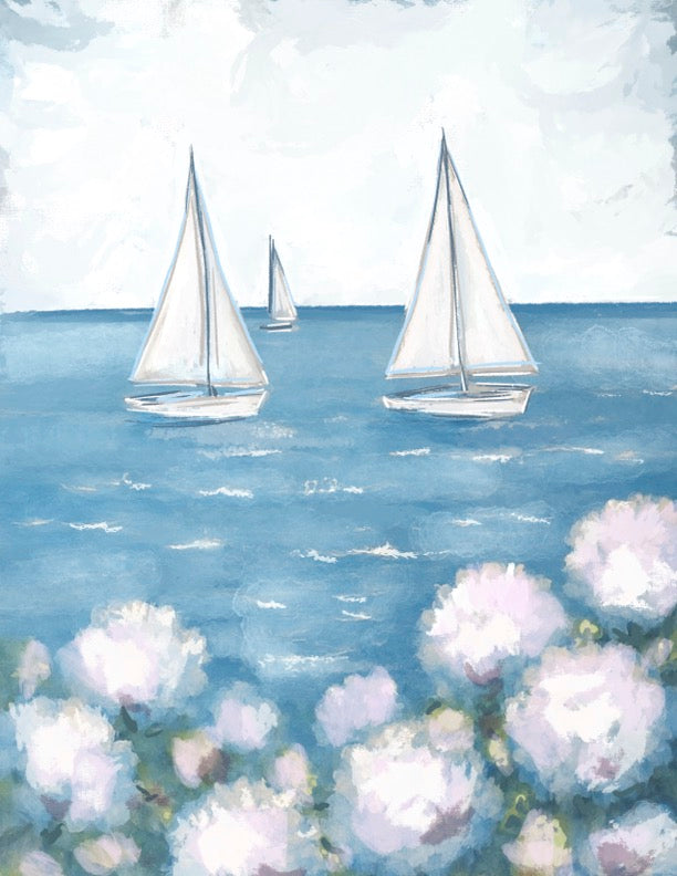 WHITE SAILBOAT - Art Print