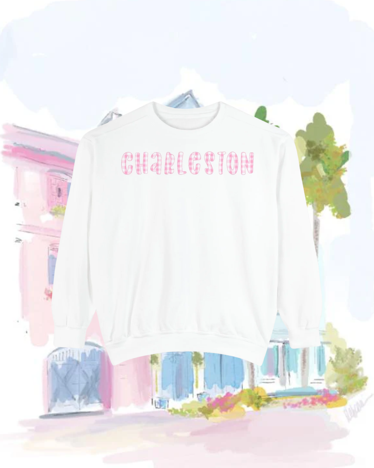 GINGHAM Sweatshirt Charleston Pink