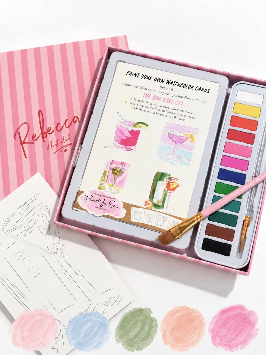 PAINT YOUR OWN: Watercolor Kit-  Bar Cart