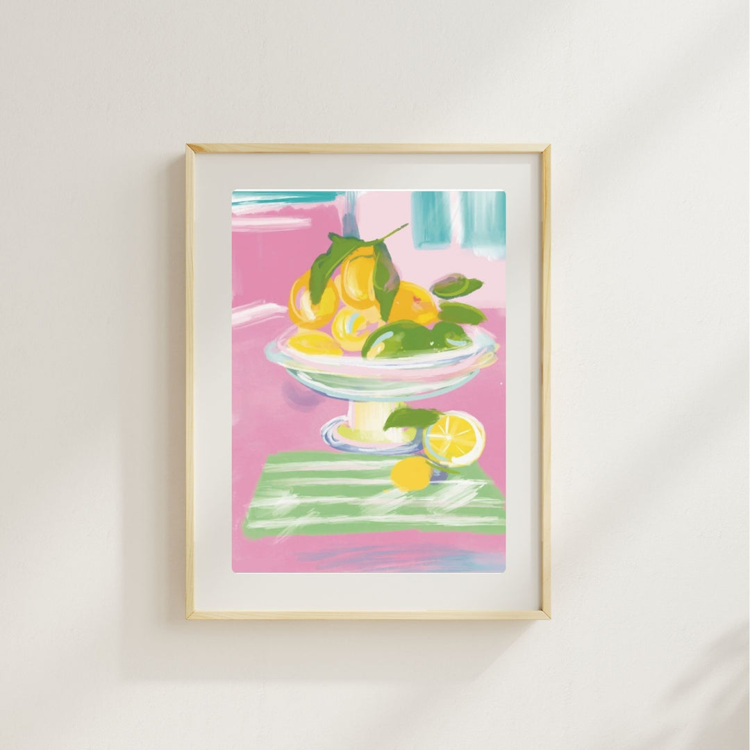 BOWL OF LEMONS -Art Print