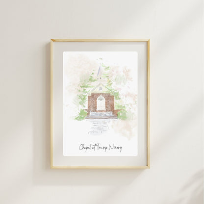 CHAPEL AT TRUMP WINERY - Art Print