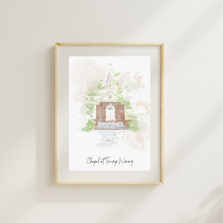 CHAPEL AT TRUMP WINERY - Art Print