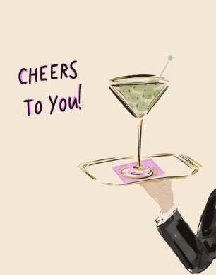 MARTINI CHEERS!-NOTE CARD