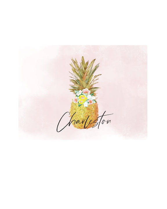 Pineapple Note PINK PINEAPPLE - Note Card – Rebecca Illustrated